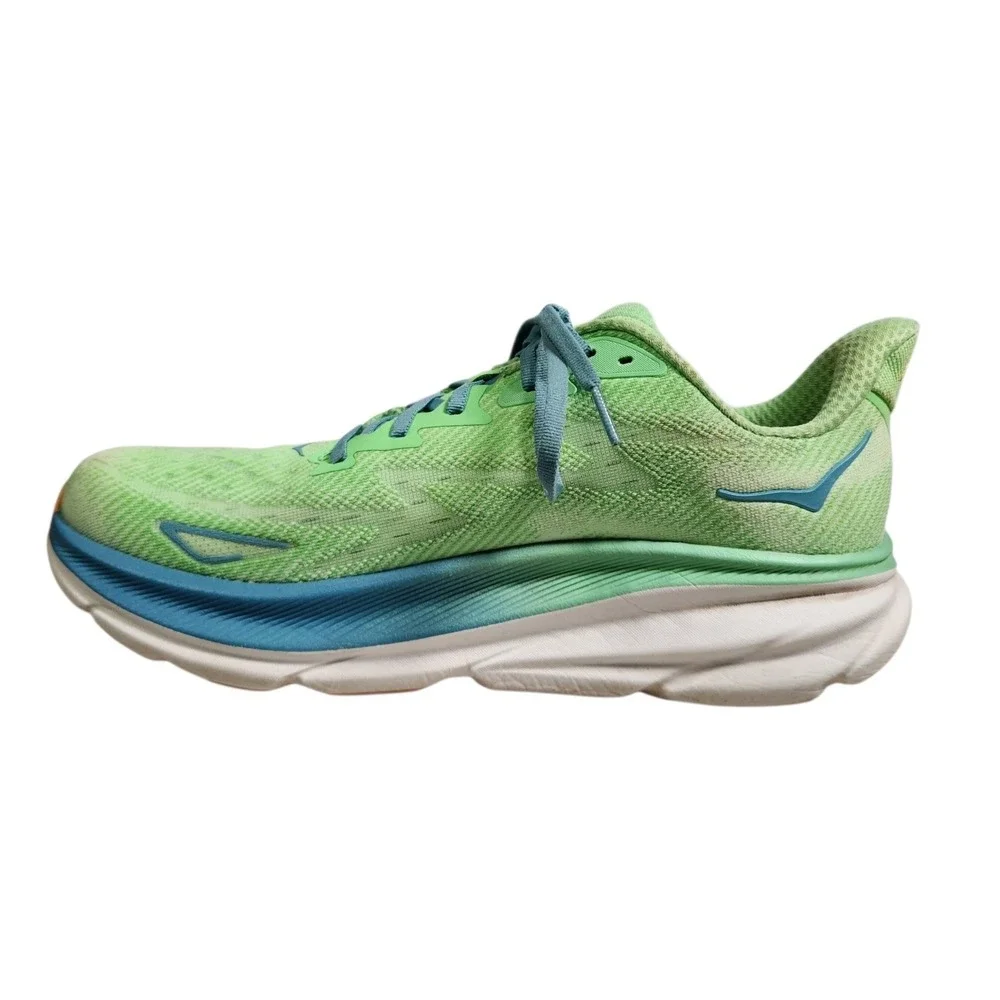 HOKA One One Clifton  9 Men's Size 11 D Zest Lime Green Glow Running Shoe